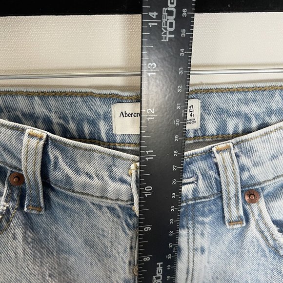 Abercrombie & Fitch The Dad Jean Womens 27 Short High Rise Button Fly Distressed - Picture 4 of 12